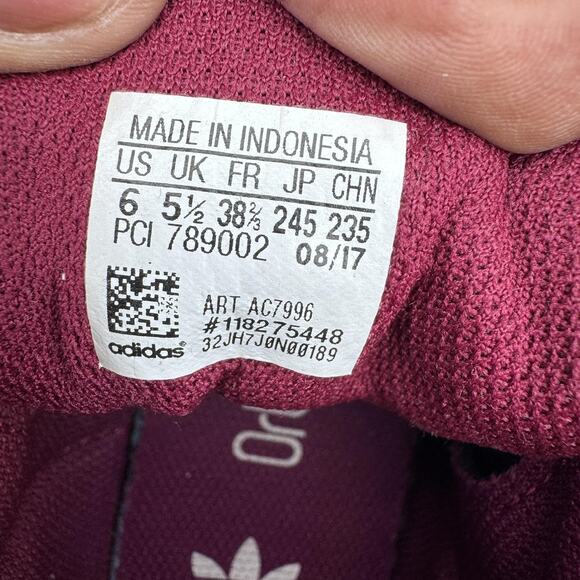 Adidas Pro Model Shell Toe Burgundy Velour Womens 6.5 Leather High Top AC7906 - Picture 12 of 12